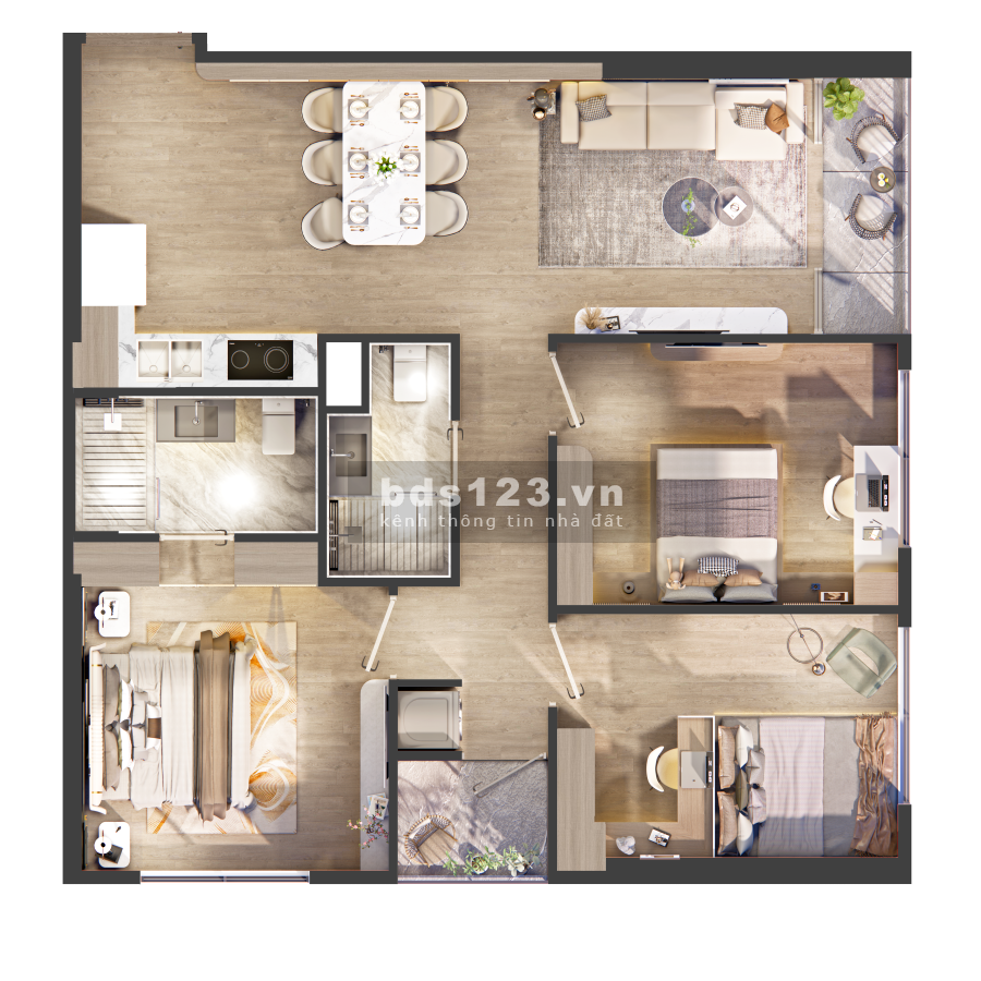Cần bán căn góc 3pn2vs 84,1m2, hướng ĐB, view công viên Vinpearl Safari OCP-1