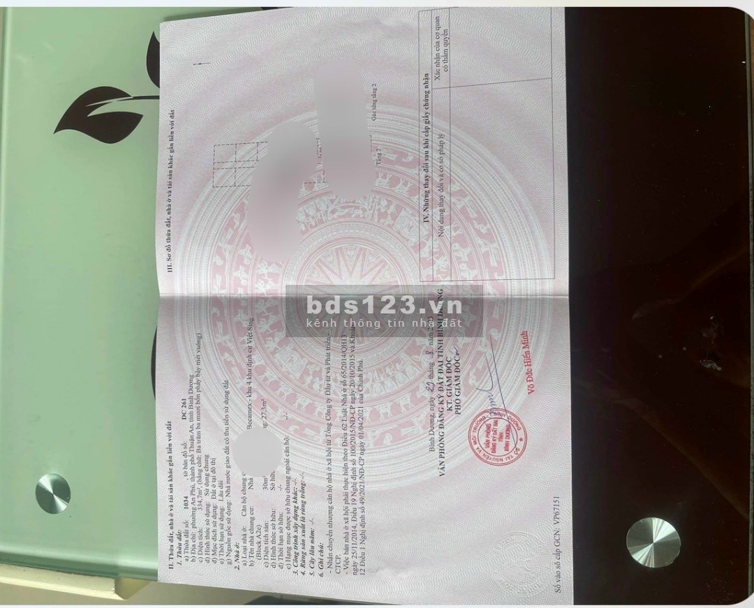 Chính chủ cần bán căn hộ chung cư Becammex vsip 1