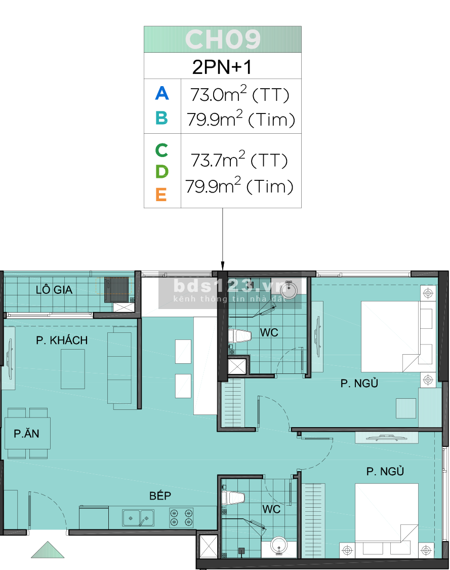Bán căn 2N+ TC2 tầng trung hướng ĐN View nội khu phong cách Singapore xanh nhất Vinhome Smart City