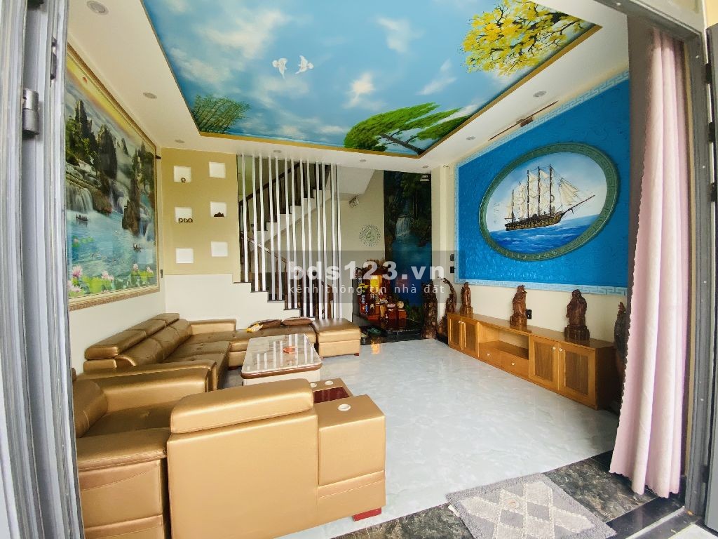 Bán nhà 4 tầng Nguyễn Xuân Hữu, Cẩm Lệ DT 85m2 MT 5m đường 5m 3TyX tặng hết nội thất