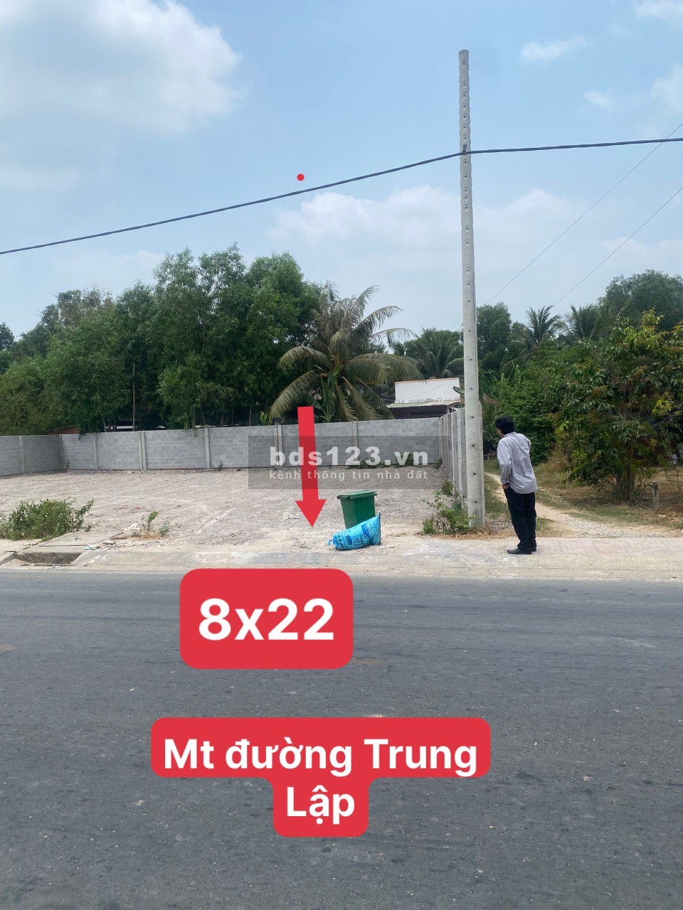 Chính chủ bán đất MT đường Trung Lập, Xã Trung Lập Thượng Củ Chi 8X22 Thổ cư giá 14TR/M2