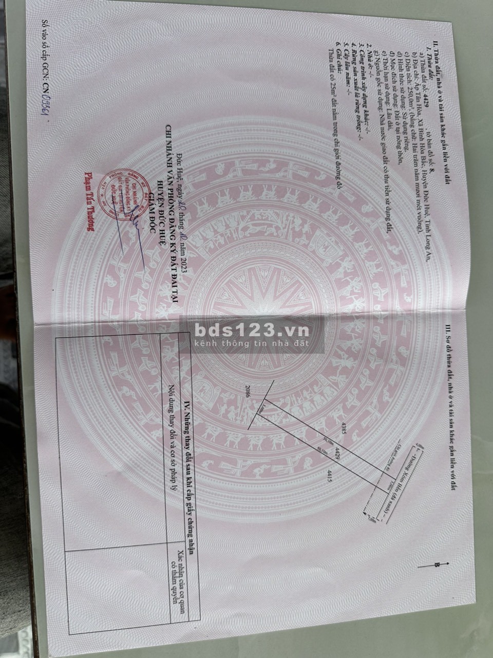 Chính chủ cần bán đất Đức Huệ, Long An