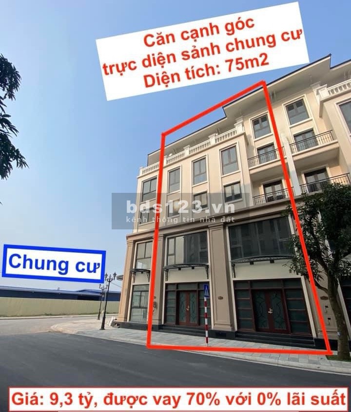 Bán LK- Shop 75m mặt đường chính Vịnh Tây thông tứ phía Vinhomes Ocean Park 3 giá 10 tỷ
