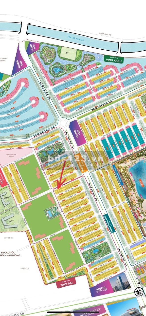 Bán LK- Shop 75m mặt đường chính Vịnh Tây thông tứ phía Vinhomes Ocean Park 3 giá 10 tỷ