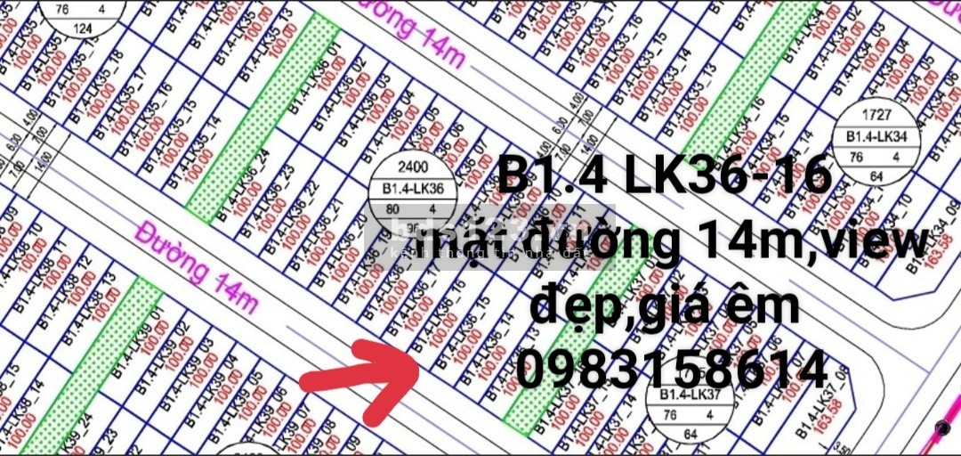 Chính chủ cần bán B1.4 KĐT Thanh Hà