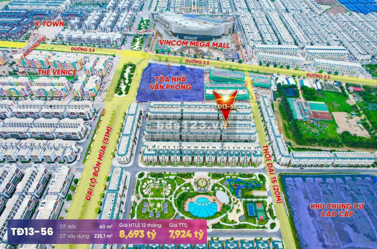 Bán shophouse liền kề dãy thời đại 13 Vinhomse Ocean Park 3