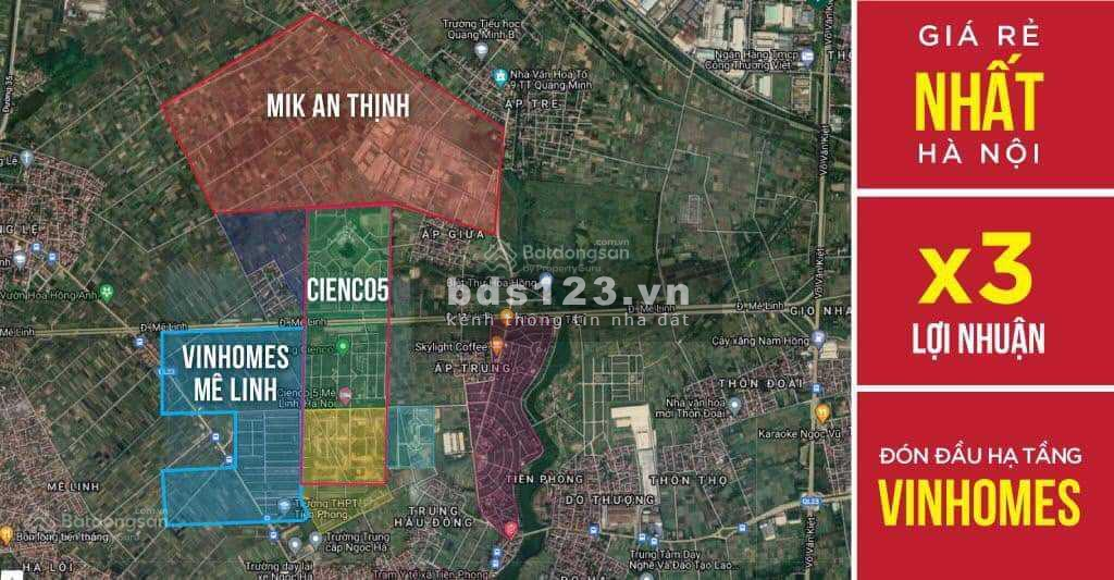 Bán đất liền kề biệt thự dự án Cienco5 Huyện Mê Linh sổ đỏ