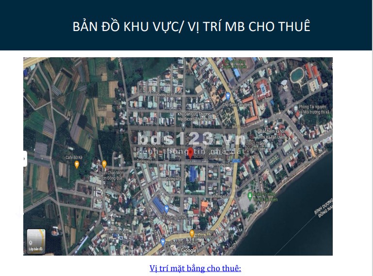Cho thuê mặt bằng kinh doanh Biconsi Uyên Hưng