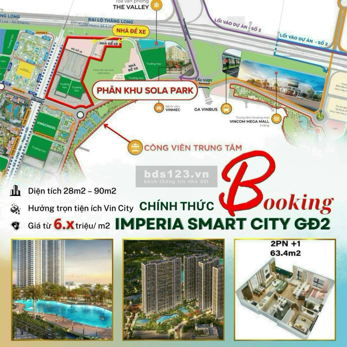 Chính thức nhận booking tòa Imperia Smart City - The Sola Park giá chỉ từ 50tr /m2