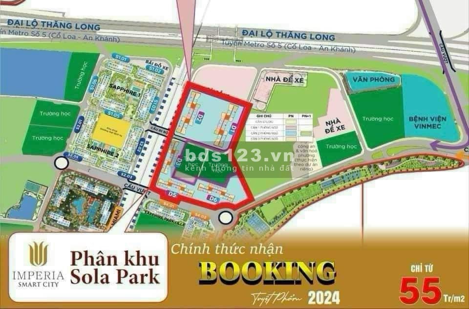 Chính thức nhận booking tòa Imperia Smart City - The Sola Park giá chỉ từ 50tr /m2