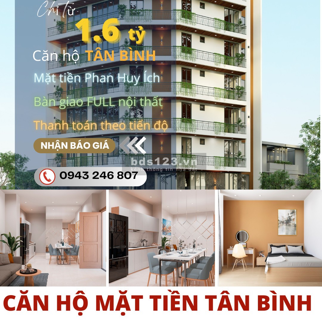 Mở bán căn hộ mini ngay trung tâm quận tân bình giá ưu đãi chỉ 1tỷ6