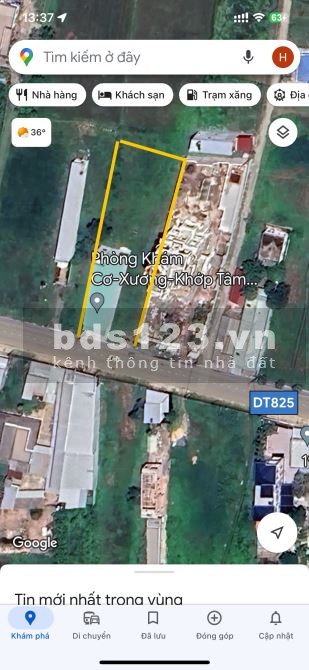Cho thuê nhà đất mặt tiền DT825 (Gần cầu Láng Ven)