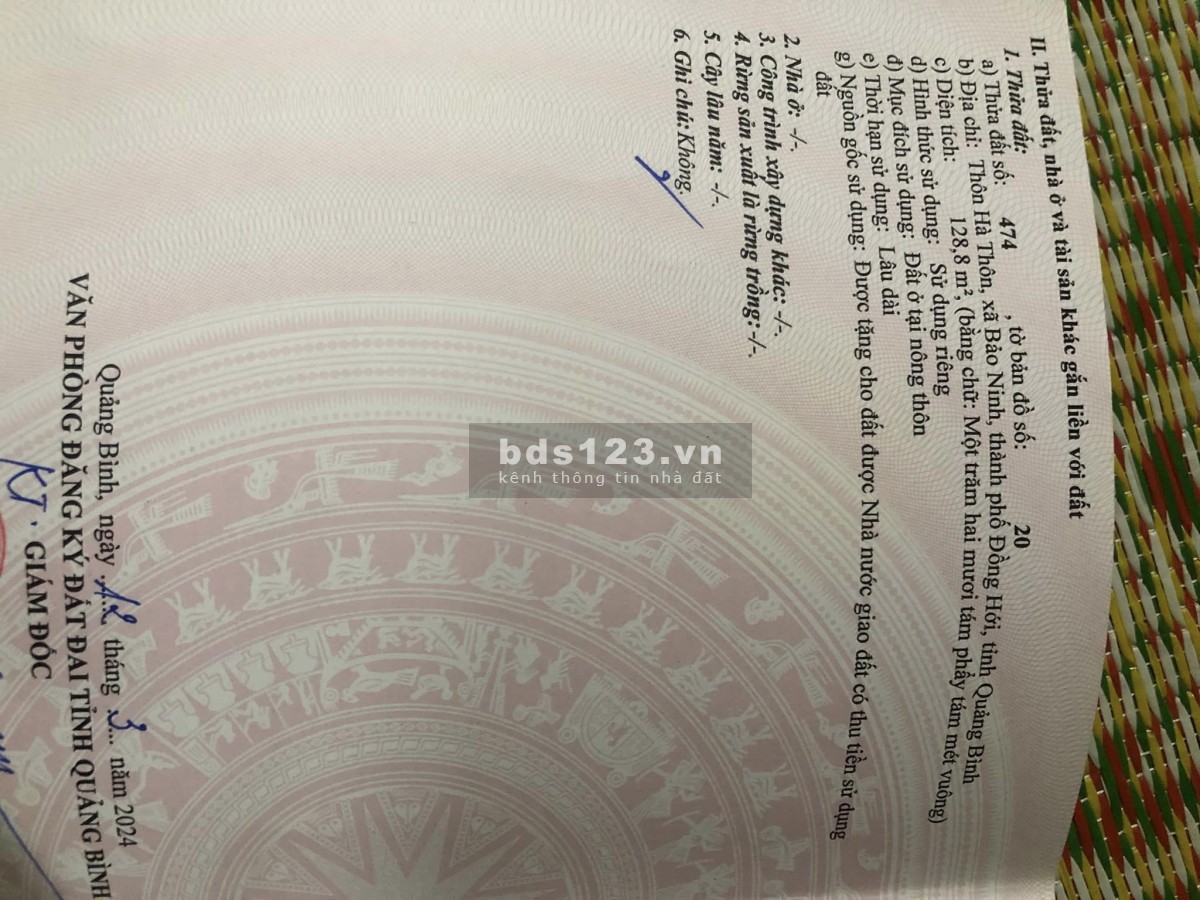 Chính chủ bán đất MT đường QH 22.5m, Hà thôn, xã Bảo Ninh