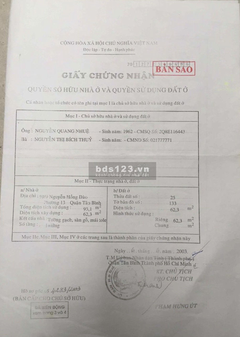 Bán nhà hẻm xe hơi 59/9 Nguyễn Hồng Đào P14 Tân Bình nhà nở hậu đẹp
