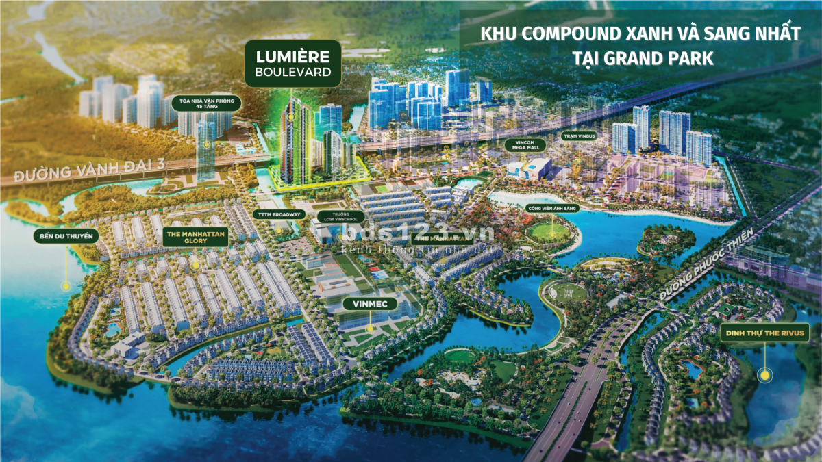 CH vàng SH ngay Căn 1PN+ thanh toán TB 66tr/tháng đủ 20% vào ở NGAY tại Lumiere Boulevard