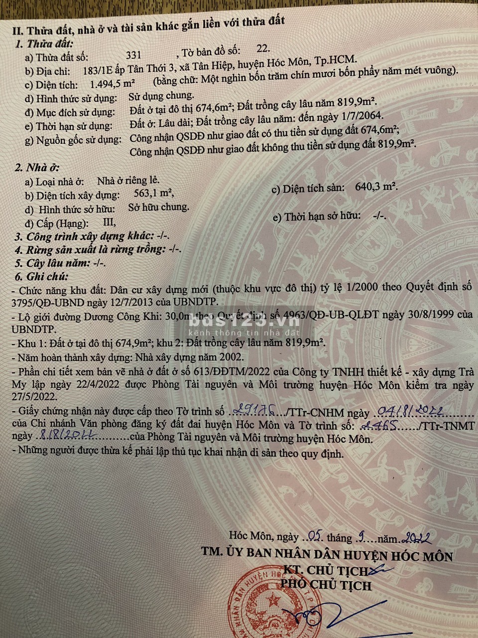 Bán nhà xưởng mặt tiền Dương Công Khi, Tân Hiệp, Hóc Môn,