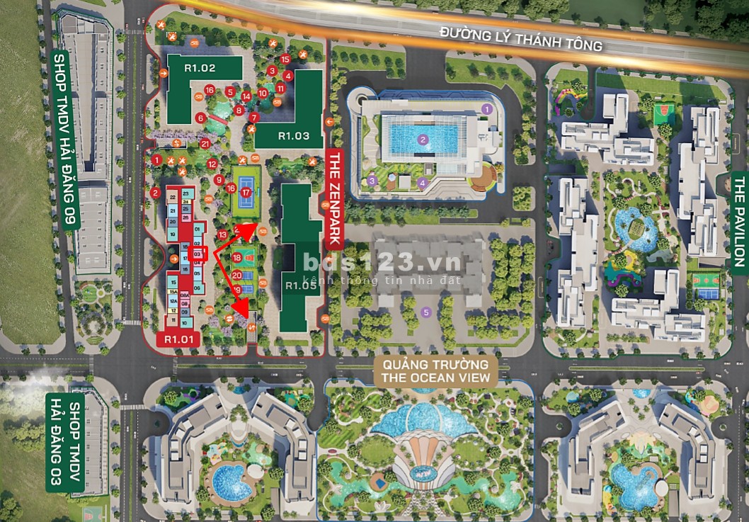 Bán 1PN 45m R101 tầng trung view nội khu mát mẻ, nhận nhà ngay Vinhomes Ocean Park giá 2,2 tỷ