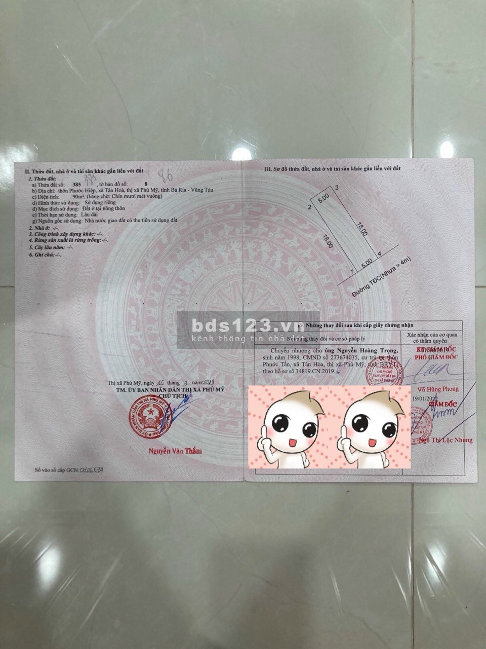 Bán đất khu tái định cư Tân Hoà, Xã Tân Hoà, ngay sát QL51