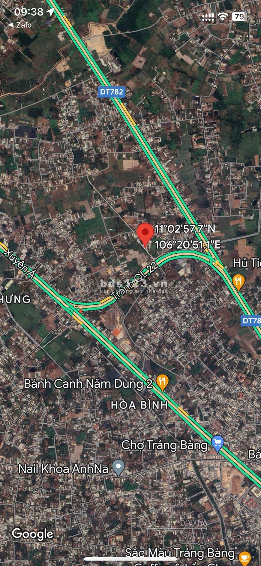 Bán đất gần 92m thổ cư 100% (đất ở Đô Thị ) GIÁ 585 trieu nền (NH cho vay 60%) Trảng Bàng Tây Ninh