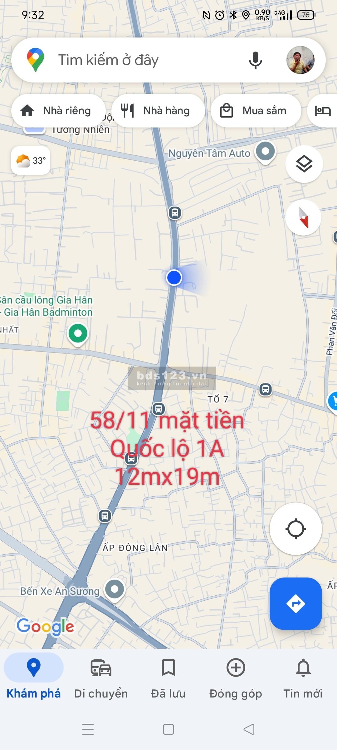 Chính chủ cho thuê mặt tiền 12 x 19, điện 3 pha, Ngã 4 Bà Điểm 500 m, Bến xe An Sương 2,2 km.