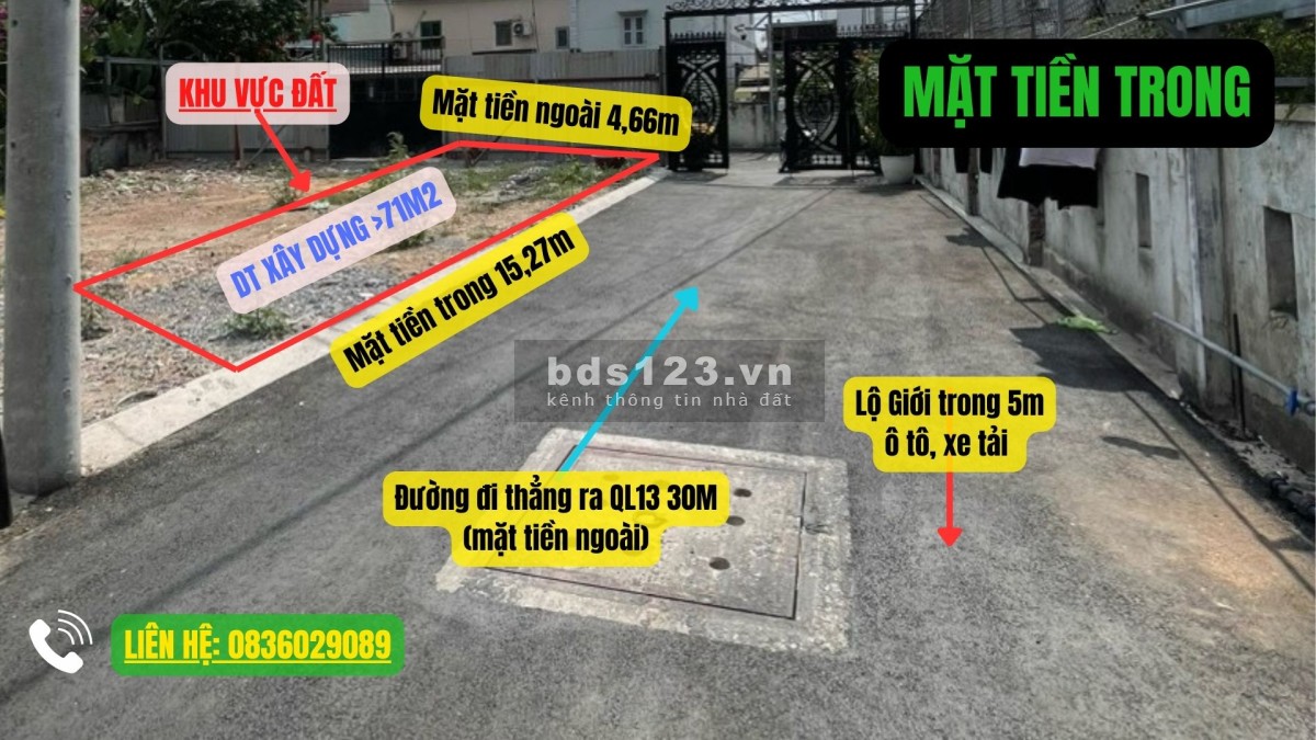 Đất cực rẻ 2 mặt tiền Hiệp Bình Phước - Giá siêu hời! Chỉ 4,7 tỷ đồng. ️ Liên hệ: 0836029089