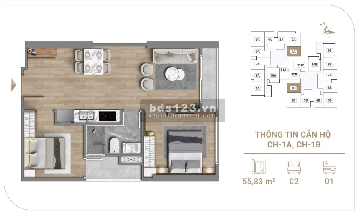 Em Hoa PKD chủ đầu tư chỉ 700tr sở hữu ngay căn hộ 2PN, CK 9%, HTLS 0% trong 24th, quà tặng 25tr