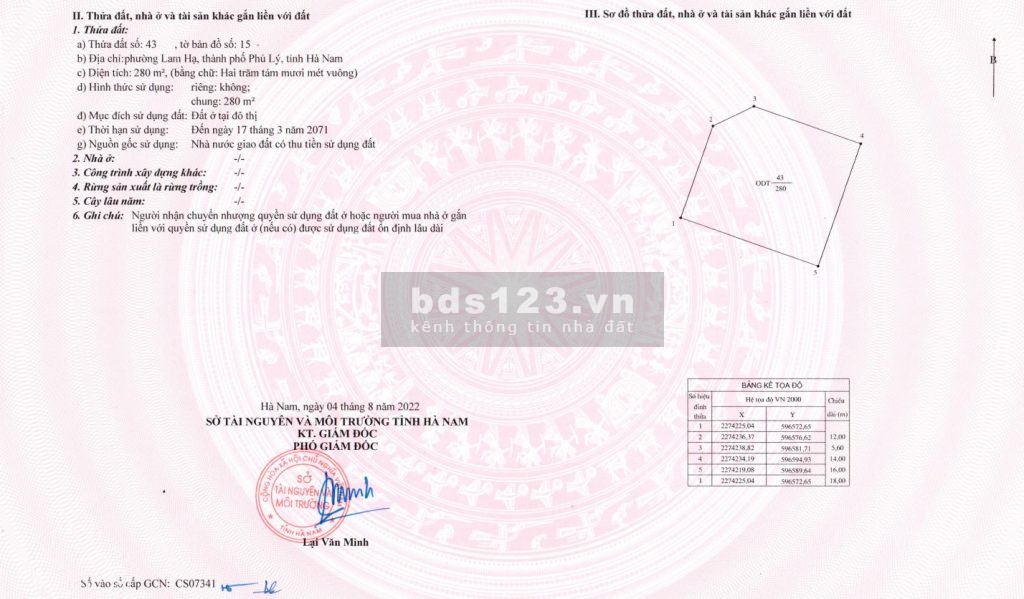 Bán lô đất biệt thự đơn lập trung tâm Phủ Lý nằm cạnh dự án Sun Group chỉ 9.xỷ lô 243 m2