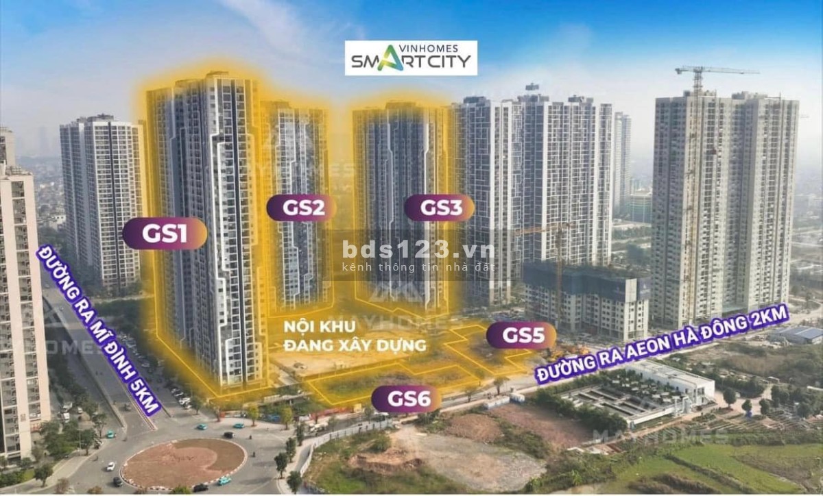 Nhận thông tin Toà GS5 - MUA TỪ MÓNG phân khu The Miami tại SmartCity. Vin Xây Dựng Q Lý và Vận Hành