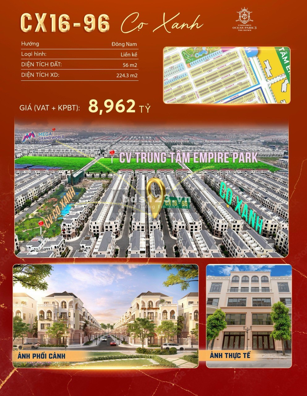 Siêu phẩm Cọ Xanh Áp góc Ngon - Bổ - Rẻ Biệt thự liền kề Ocean Park
