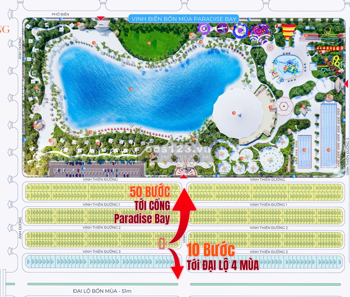 [VỊ TRÍ ĐẸP] Siêu phẩm - VỊNH THIÊN ĐƯỜNG cạnh Biển 4 mùa Paradise cách vài bước ĐI BỘ