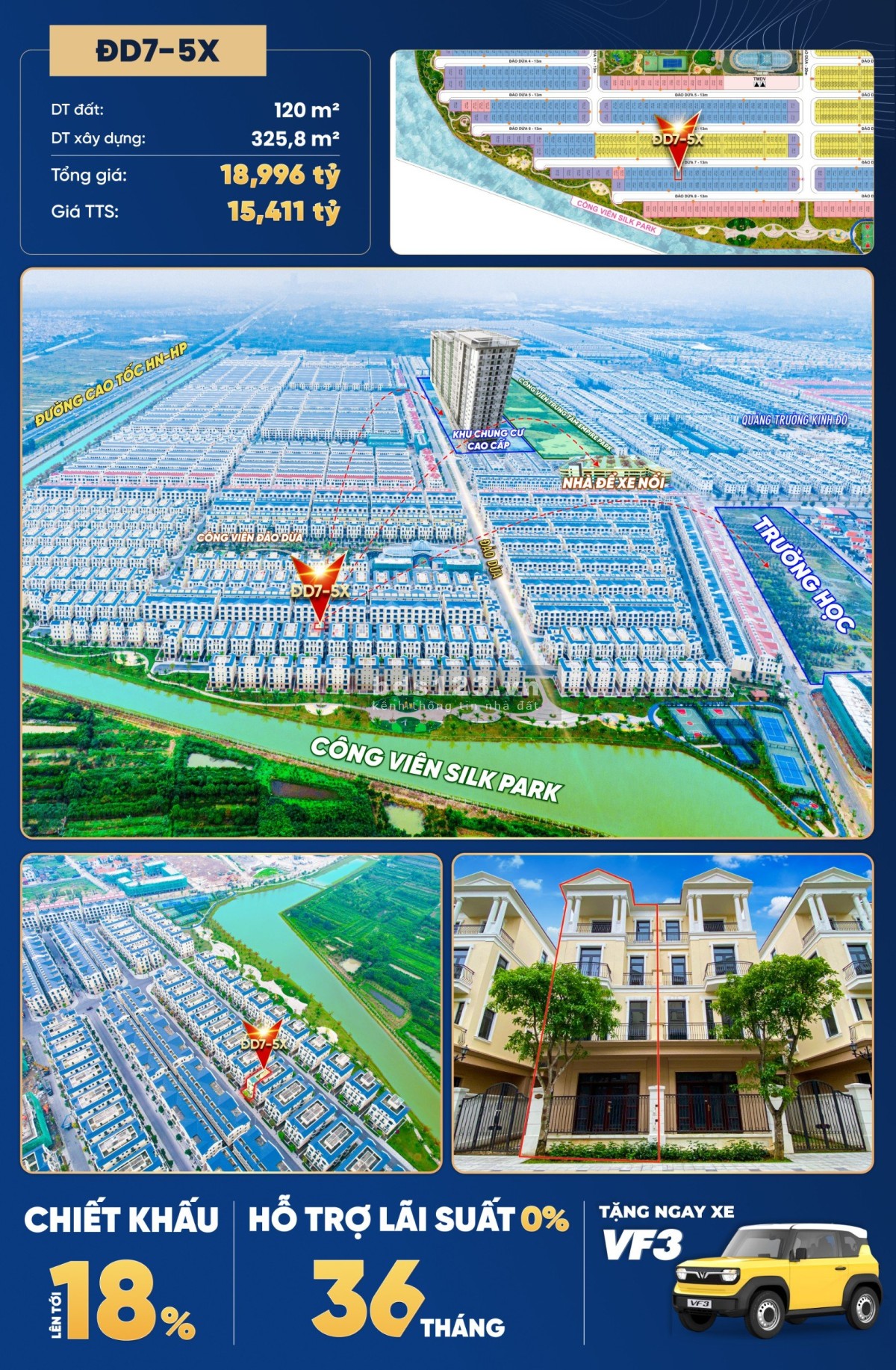 Biệt thự tứ lập Đảo Dừa 120m2 tại Vinhomes Ocean Park 2 giá 15 tỷ, vay 70% lãi 0% ttrong 36 tháng