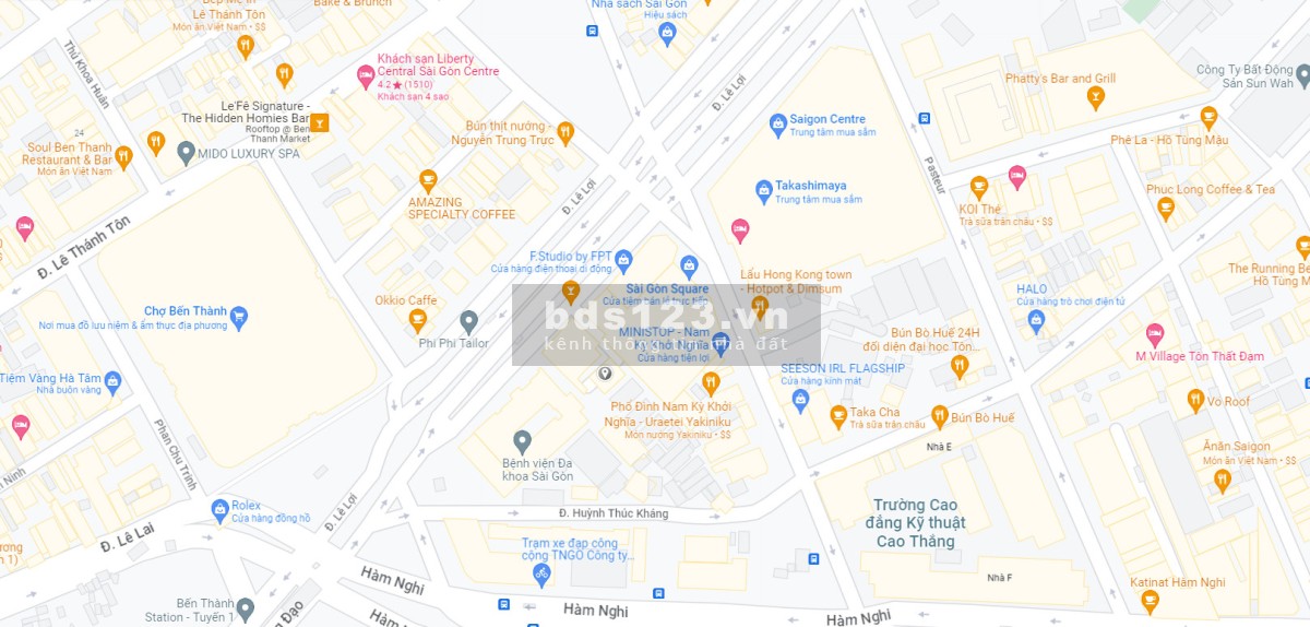 Tòa VP 2,700 m2- 123 Lê Lợi, P Bến Thành, Q1- Dt: 20x25- 2 hầm 7 Tầng- 1 Tỷ/th