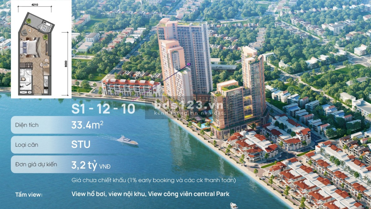 Sun Symphony Residence: Căn Studio view pháo hoa Đà Nẵng - Sản phẩm siêu đẹp