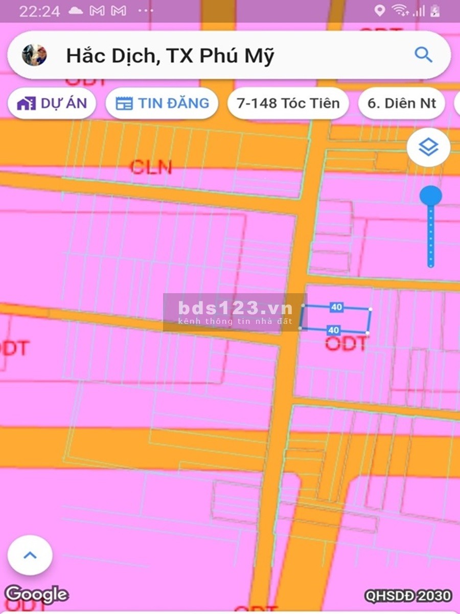 Bán đất thổ cư SHR chính chủ 611m2/tc250m (15x 40), MT Mỹ Xuân - Tóc Tiên