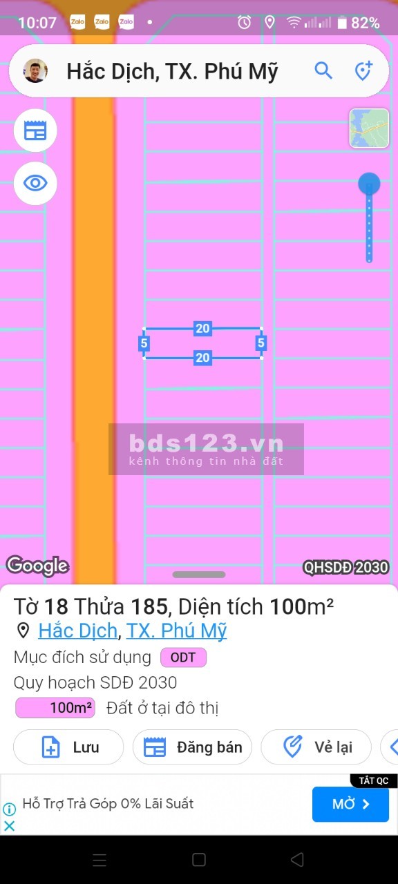 100m2 đất ở đô thị, đường nhựa 8m, ngay công viên Hắc Dịch, giá 1 tỷ 850 triệu - SHR