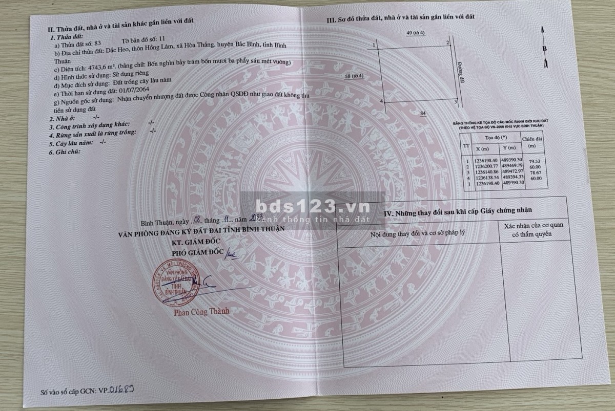 Tôi cần tiền bán gấp lô đất ngay đường liên huyện 24m kết nối Sân Bay Phan Thiết, giá 450 triệu– SHR