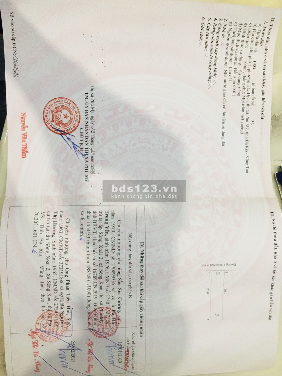 Chủ cần tiền bán 2 lô đất ngay công viên Hắc Dịch – Phú Mỹ - Bà Rịa – ngay khu Biệt thự Vũ Việt