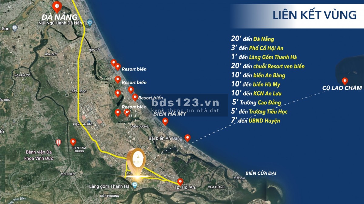 Độc quyền đất nền cách phố cổ Hội An 4km giá không thể tốt hơn 14tr/m2 thanh toán dàn trải