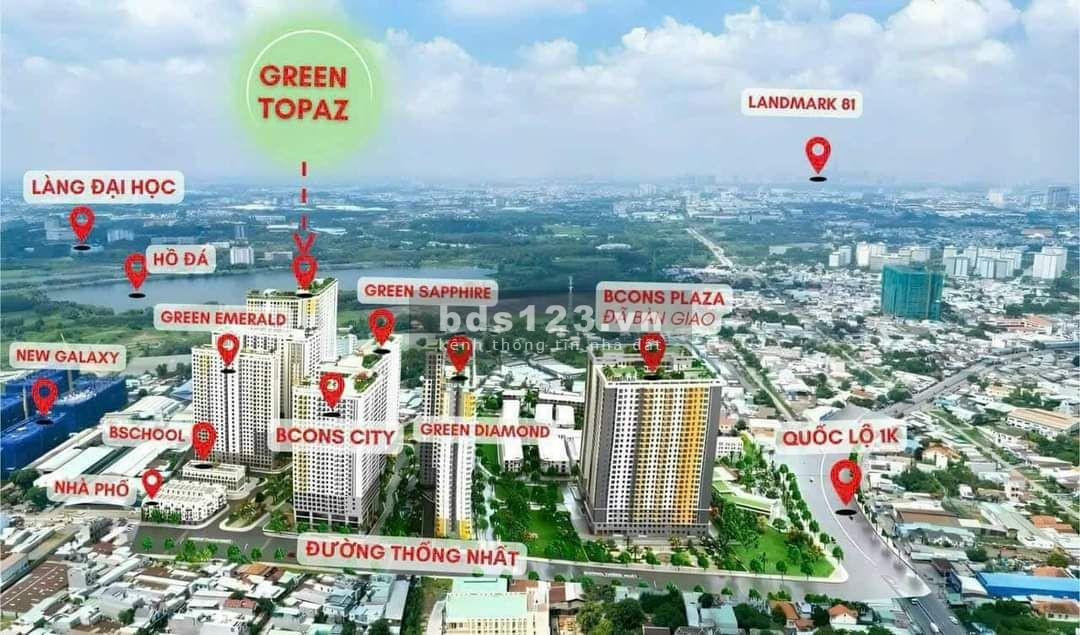 Căn hộ Dĩ An, tháp TM-DV mặt tiền đường 32m, kề Làng đại học Quốc Gia, tài chính 450TR