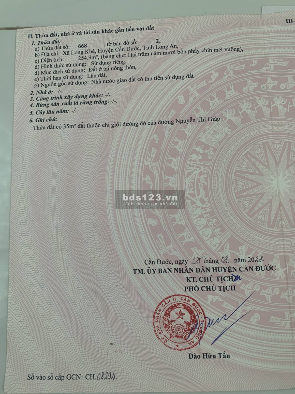 Cần Bán Đất mặt tiền xe hơi vào được