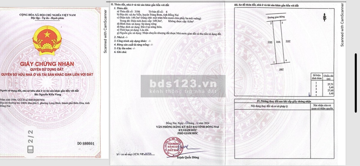 Vợ chồng em cần bán gấp lô đất Trảng Bom, Đồng Nai