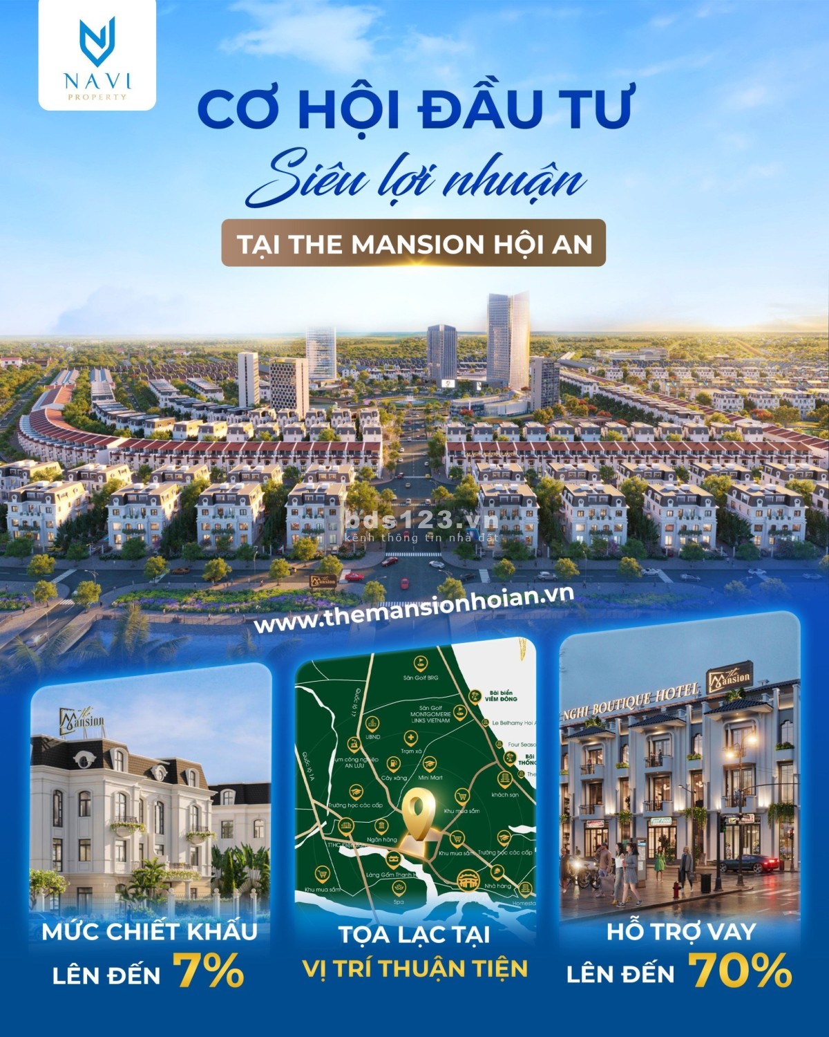 Chỉ với 14tr7/m2 đã có thể sỡ hữu quỹ đất vàng The Mansion cạnh phố cổ Hội An