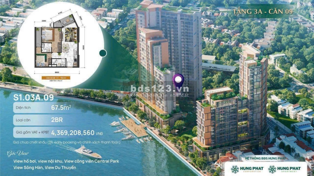 Căn hộ Sun Symphony tọa lạc view cực đẹp giá cực kì ưu đãi