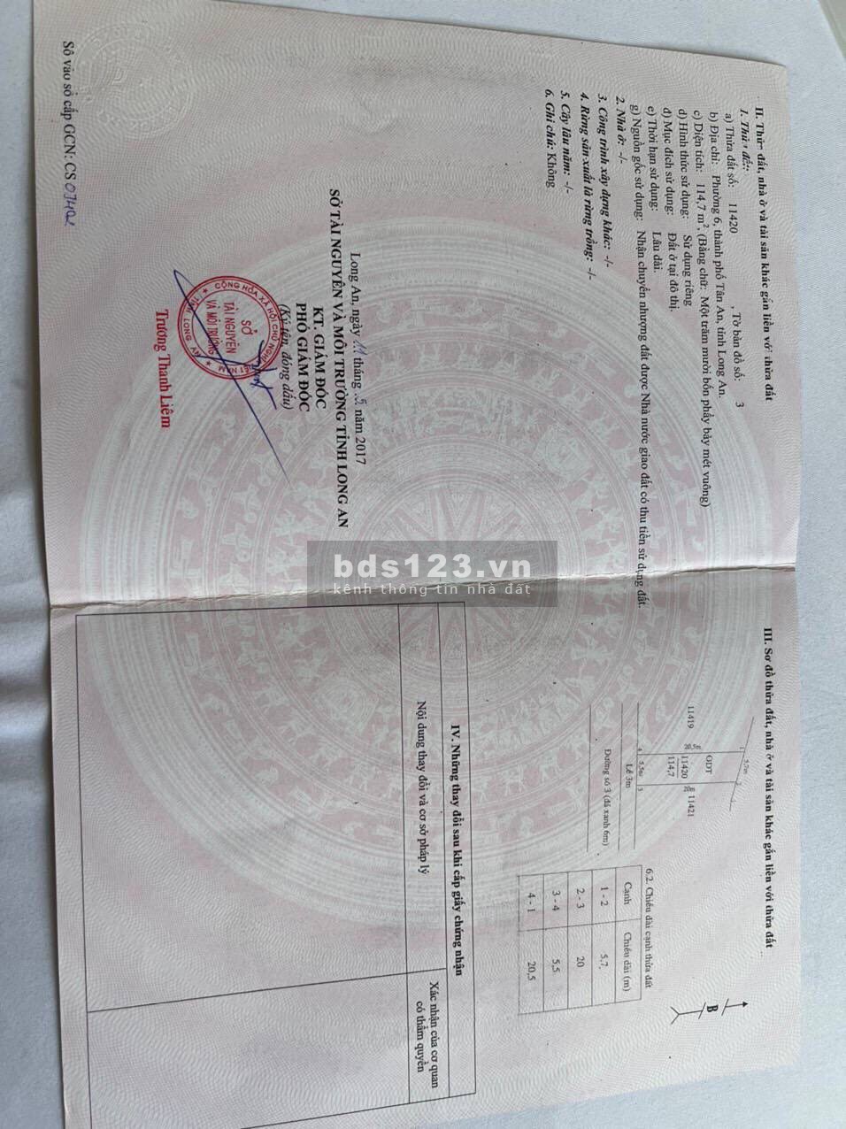 CẦN TIỀN BÁN GẤP LÔ ĐẤT NỀN TẠI TRUNG TÂM TP TÂN AN