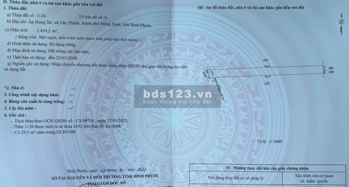 Chú cần tiền gấp trả ngân hàng bán đất diện tích hơn 1000m2 giá 3xx triệu