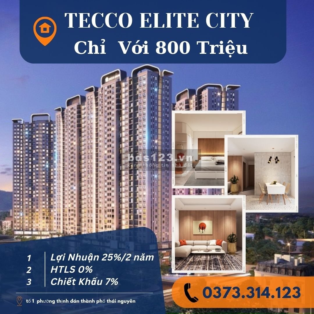 CƠ HỘI ĐẦU TƯ HẤP DẪN AN TOÀN TẠI TECCO ELITE THÁI NGUYÊN