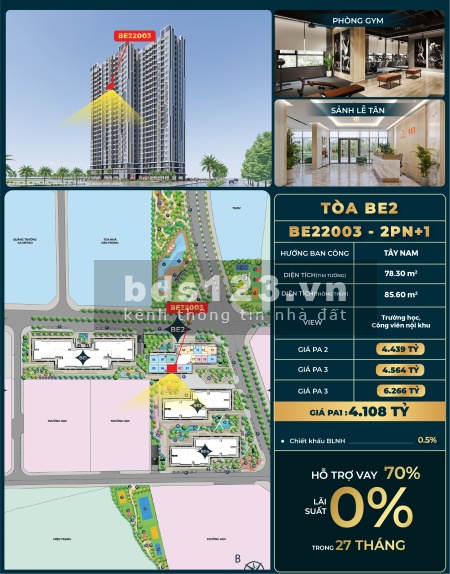 Bán căn hộ 2N+ giá tốt nhất tại tòa BE3.