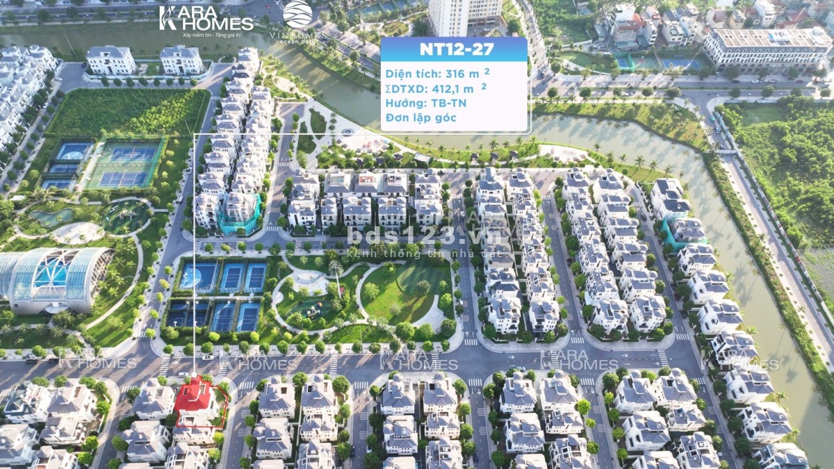 Biệt thự đơn lập góc Ngọc Trai tại Vinhomes Gia Lâm 316m2