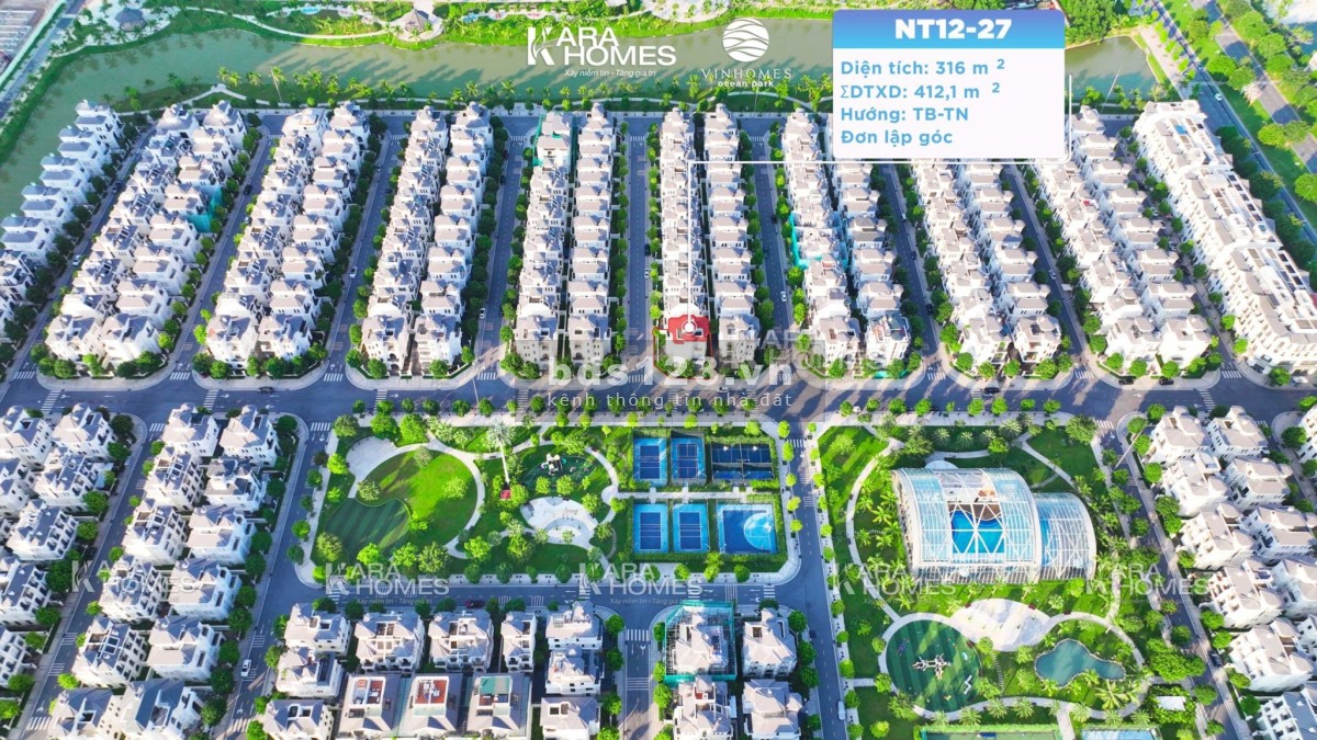 Biệt thự đơn lập góc Ngọc Trai tại Vinhomes Gia Lâm 316m2