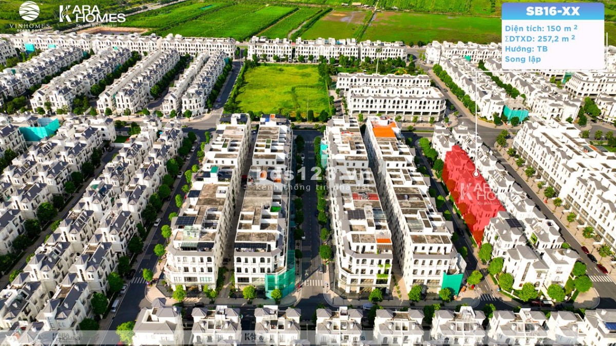 Biệt thự song lập Sao Biển tại Vinhomes Gia Lâm 150m2